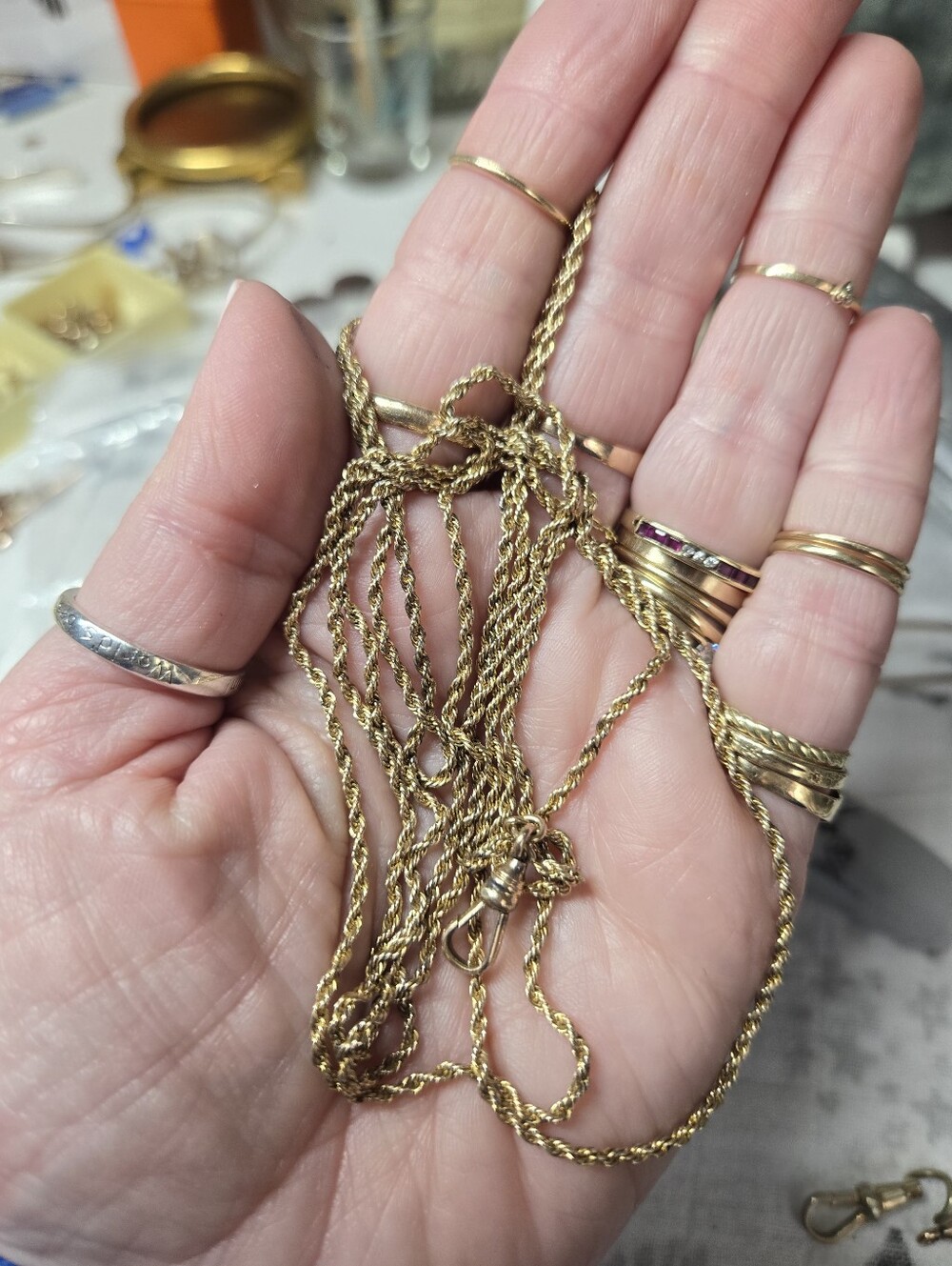 Victorian Gold Fitted Rope Watch Chain Necklace - Classic Women's Jewelry